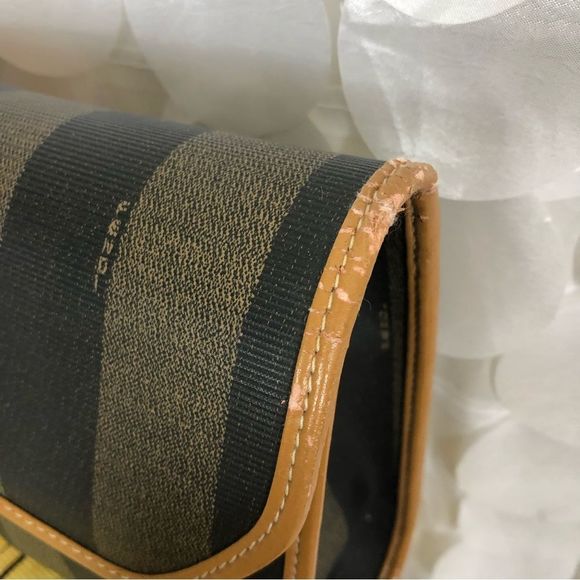 Vintage @ authentic Fendi Pequin  Clutch Handbag Late 80’s - Picture 13 of 16